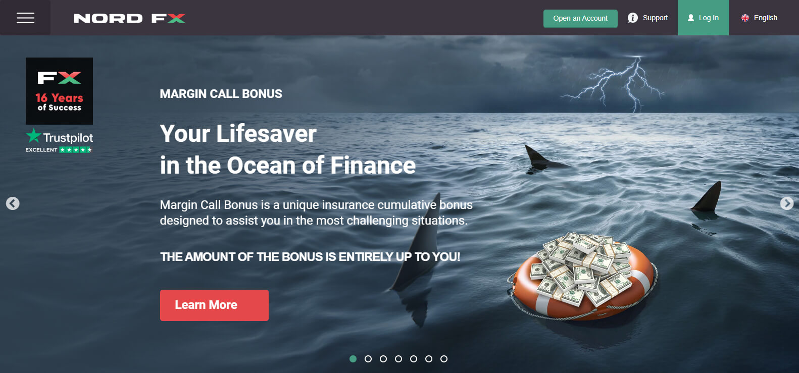 NordFX website screenshot